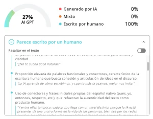 Textos escritos con IA